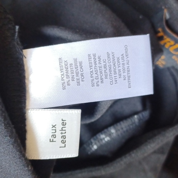 TRUTH By REPUBLIC BELL BOTTOM FAUX SUEDE BLACK SIDE ZIP WAIST SZ 8 - Picture 8 of 8